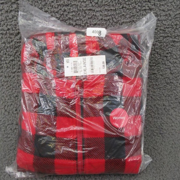 Macy's Macys Womens Footless One Piece Red Black Buffalo Plaid