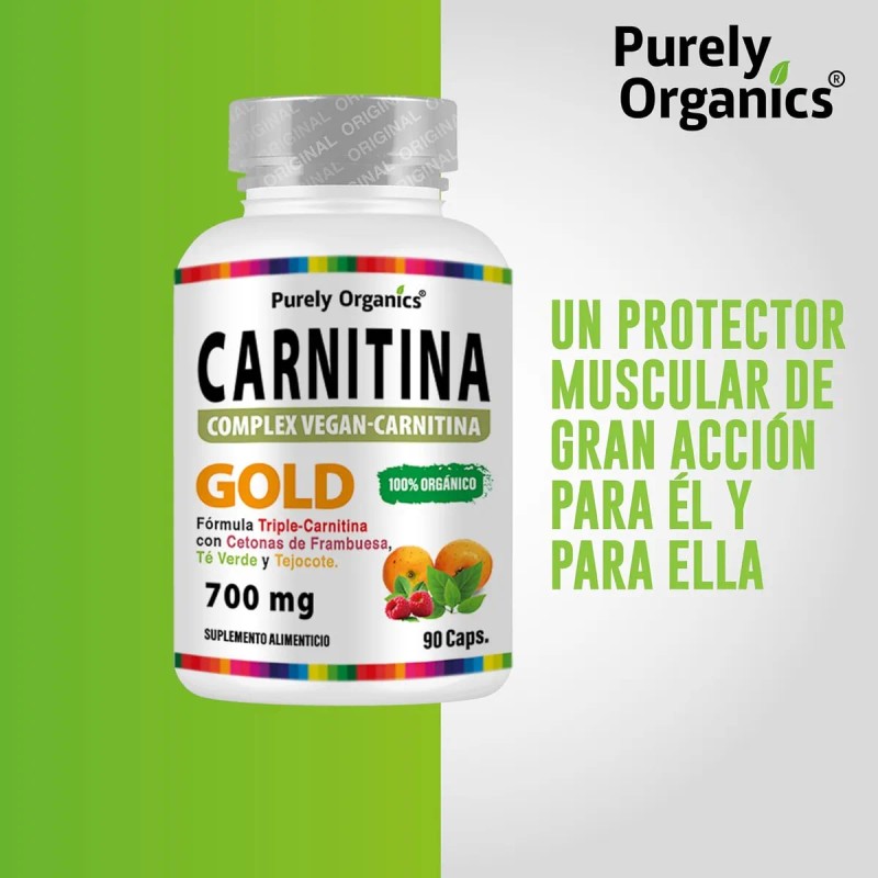 Carnitina Gold. Purely Organics, 90 Cápsulas. Sin sabor