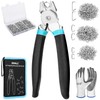 SHALL Bent Hog Ring Pliers Kit with 600pcs Galvanized Hog