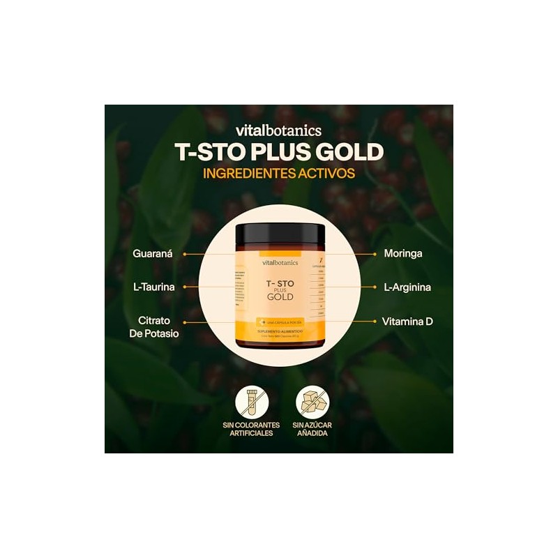 T-STO PLUS GOLD con Vitamina D, Potasio, Zinc, L-Arginina VITAL