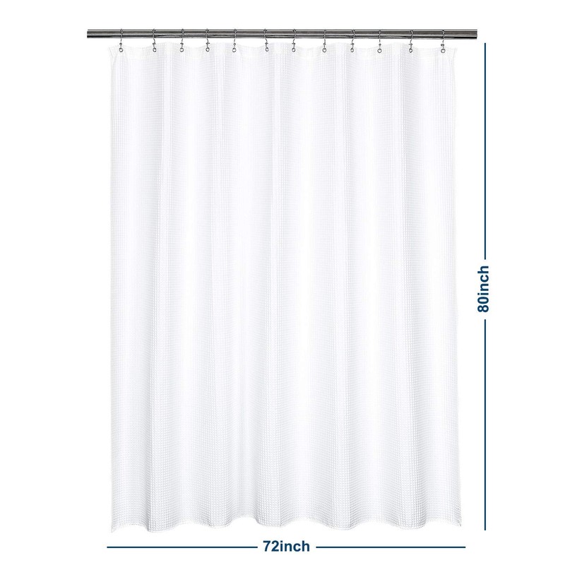 Barossa Design Extra-Long Shower Curtain 80" Height - Honeycomb Waffle