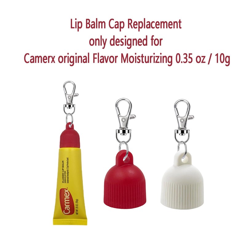 4 Pcs Keychain Cap for Carmex Classic Lip Balm 0.35