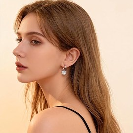 Lymphatic Drainage Slimming Hoop Earrings, Rhinestone Hoop Lymphvity Germanium Lymphatic Acupuncture Earrings Fashion Jewelry Gift For Women (2Pairs-A)