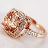 Yellow Shinning Cubic Zirconia Topaz Rings For Women 18K Rose