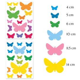 PREMYO Set of 32 Butterfly Wall Stickers Kids - Nursery Decor Easy to Apply - Decals for Bedrooms - Colorful