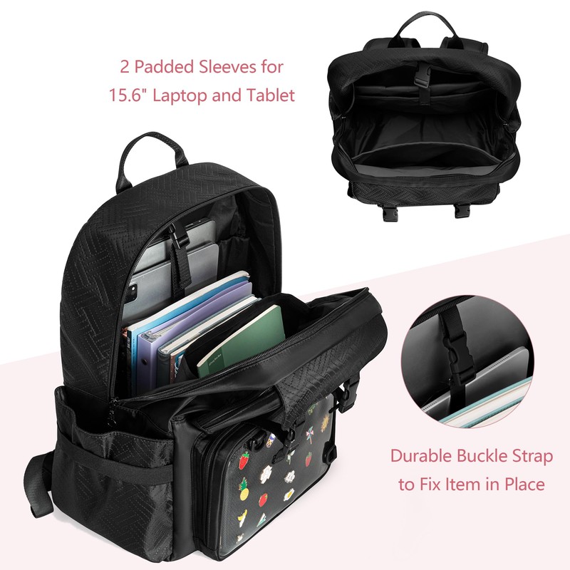 Prokva Ita Bag Pin Display Backpack with Inserts for Pins,