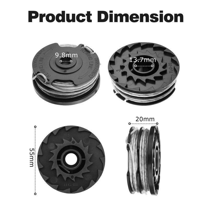 Replacement Strimmer Wire Compatible with Bosch ART 27, Mellbree 6PCS