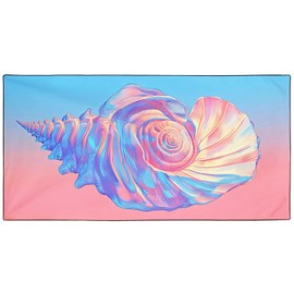 YISUMEI Pink Conch Beach Towels for Adults Extra Large 180 x 90 cm, Microfibre Lightweight Quick Dry Towel for Swimming Pool Cruise Travel Sports Camping