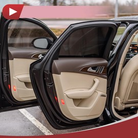 HEROFFIX 1 Pc Car Trash Can Foldable Portable Trash Bin 7.5" Length 2.8" Width 5.5" Height Black Oxford Cloth