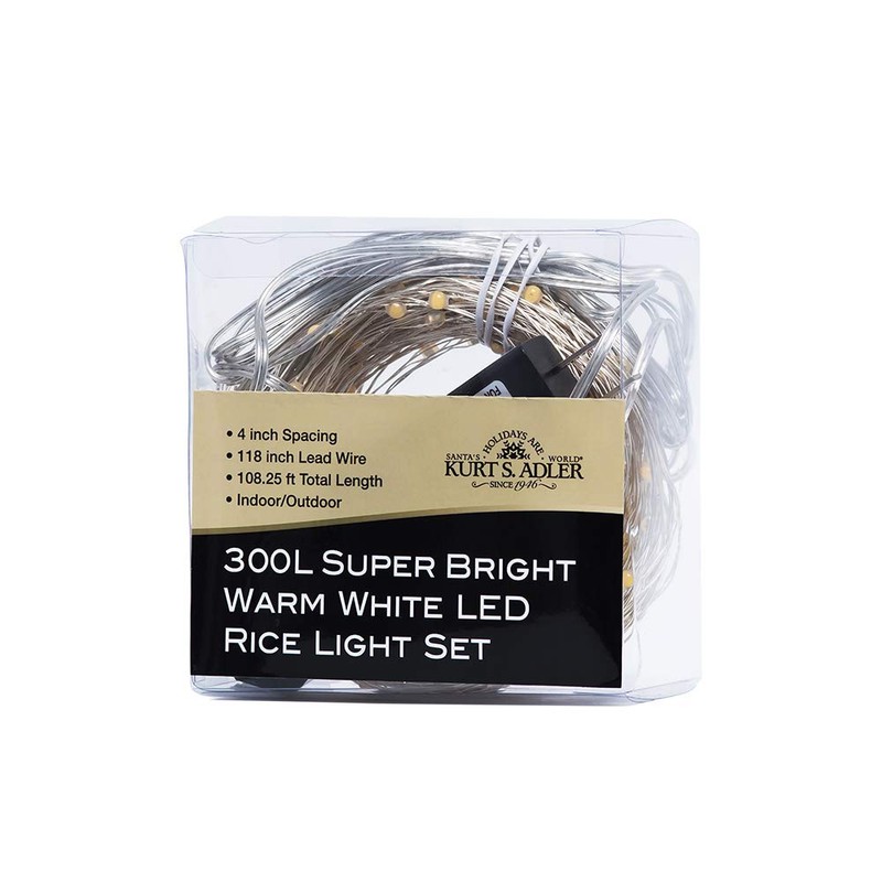 Kurt Adler 300-Light Warm White LED Rice Lights