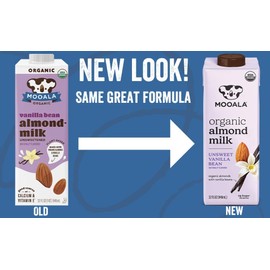 Mooala Organic Vanilla Bean Almond Milk Unsweetened 32 fl oz (Pack of 6) – Shelf-Stable, Lactose Free, Gluten-Free, Vegan, No Added Sugar, Plant-Based Beverage