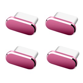 ALLVD Type C Cap Connector Cover Ultra Durable Protective Dustproof Cover Charging Port Connector Dust Plug Pack of 4 (Pink)