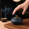 plainele Ceramic Incense Burner with Incense Holder+ Fireproof Cotton,Handmade Smudging
