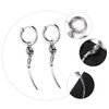 Healvian 1 Pair Retro Punk Skull Hoop Earrings for Men