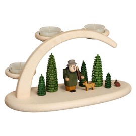 Seiffener Volkskunst German candle arch, length 25 cm / 10 inch, natural, original Erzgebirge by SV 15303