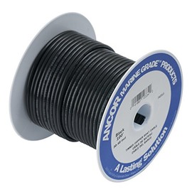 Ancor 106025 Marine Grade Electrical Primary Tinned Copper Boat Wiring (12-Gauge, Black, 250-Feet)