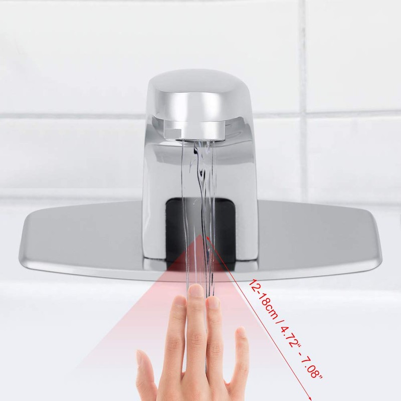 Automatic Sensor Touchless Bathroom Sink Faucet with Control Box, Hands