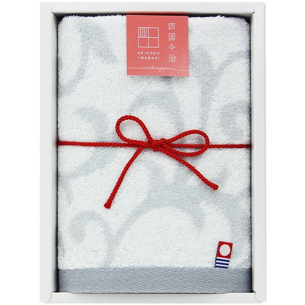 Hayashi GI053100 Towel Gift Shikoku Imabari Kanon Leaf Wash Towel, 1 Piece Set, Made in Japan, 13.4 x 13.8 inches (34 x 35 cm), Gray