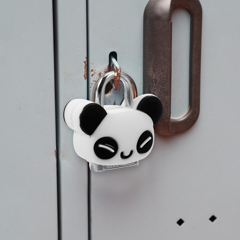 OSALADI Cute Panda Cabinet Padlock Mini Metal Lock with Keys
