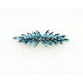 Faship Gorgeous Teal Rhinestone Crystal Flora Hair Barrette Clip