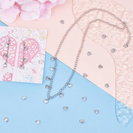 UNICRAFTALE Over 200 Pieces Stainless Steel Pendant Heart Shape Charms Small Hole Pendant for DIY Necklace Bracelet Jewellery Making 6 x 7 x 1.5 mm, Hole 1.6 mm