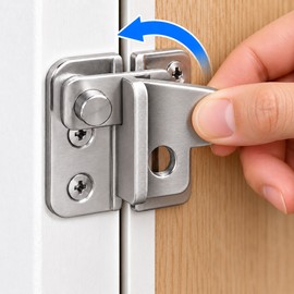 Stainless Steel Right-Open Door Lock Latch – Lockable Security Bolt Hasp for Bathroom, Cabinet, Drawer & Furniture
