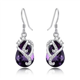 AENEAS Amethyst Earrings for Women Sterling Silver February Purple Earrings Amethyst Purple Jewellery Gift for Women