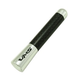 VMS RACING Silver with Black Real Carbon Fiber CNC Machined Billet Aluminum Short 3" inch Antenna Compatible with Nissan 350Z Fairlady Z 240SX 180SX Nismo