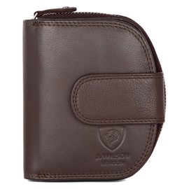 J. Wilson London Ladies RFID Safe Designer Leather Purse Card Women Wallet Zip Pocket Boxed