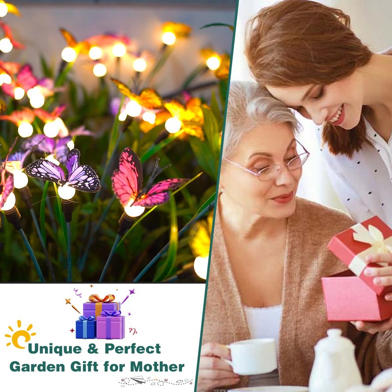 TONULAX Solar Garden Lights - Swaying Butterfly Light, Swaying in