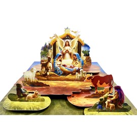 CUTPOPUP Nativity Christmas Cards, 3D Holy Night Christmas Cards 2024, 3D Xmas 2024, Merry Christmas Pop Up Cards, Christmas Cards for Her, Him, Wife, Husband, Mum, Dad (Natitvity 24) US8-CN295UK