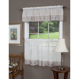 Achim Home Furnishings Hamilton 58-Inch by 36-Inch Tier Pair and 58-Inch by 14-Inch Valance Set