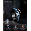 FIBO STEEL Stainless Steel 8mm Rings for Men Chain Rings