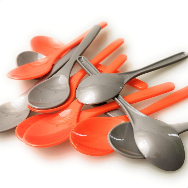 Kerafactum Plastic Spoon Grey Egg Spoon Colourful Plastic Spoons 10
