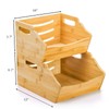 Cididu Cididu 2 Pack Bamboo Stackable Storage Bin, Countertop Open