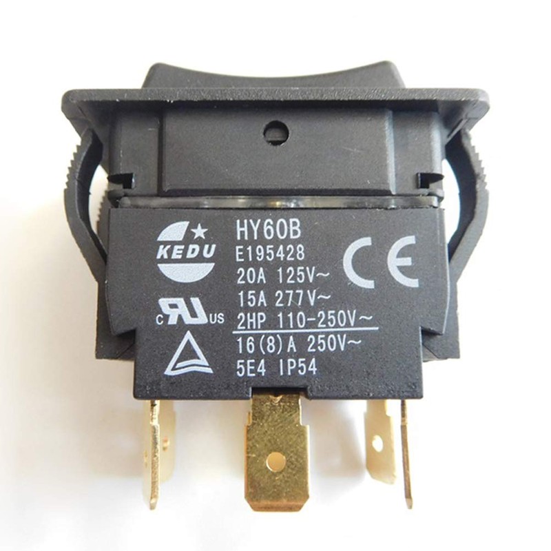 KEDU HY60B 125/250V 20/15A 6 Pins Rocker Switch ON-Off-ON Push