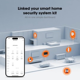 Alarm System for Home Security with Camera, Wireless Security System with 4.3’ Wireless fulltouch Screen Compatible with Alexa and Google for Home, Flat