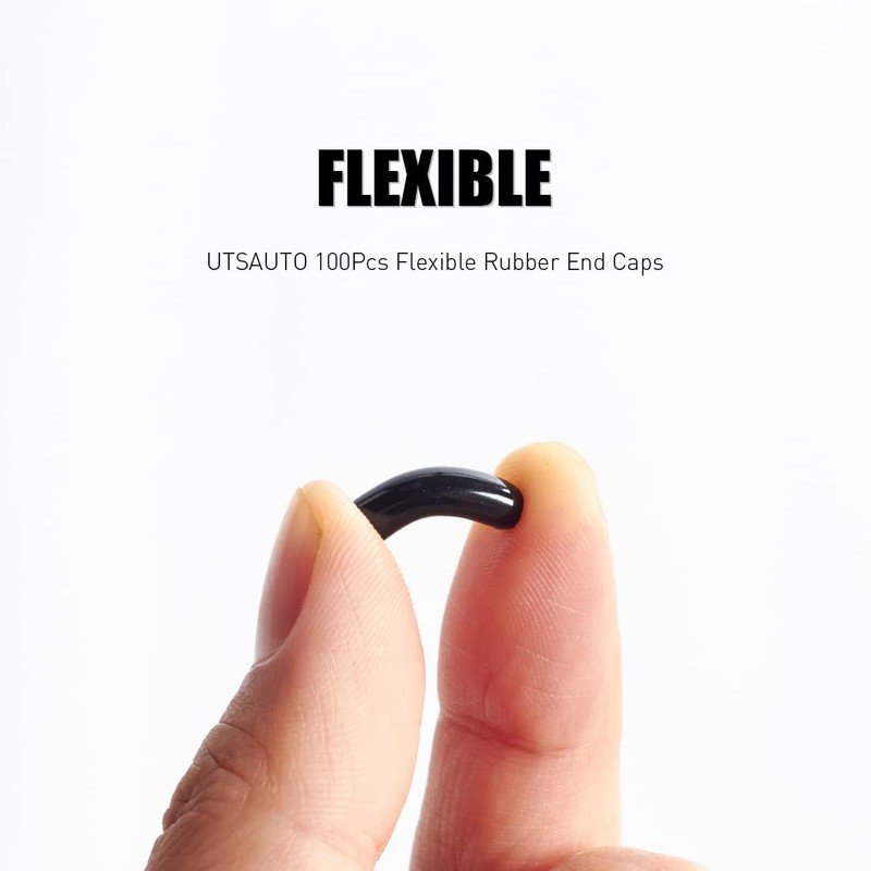 UTSAUTO 100Pcs Flexible Rubber End Caps 10 Most Popular Size