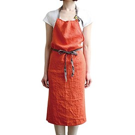 Linen Full Apron Manon (Tarocco) A219 [Lino e Lina/Lino e Lina], Braun
