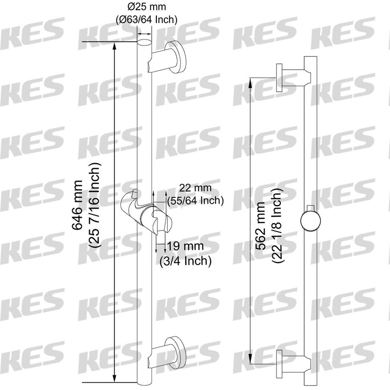 KES Shower Slide Bar for Bathroom with Adjustable Handheld Shower