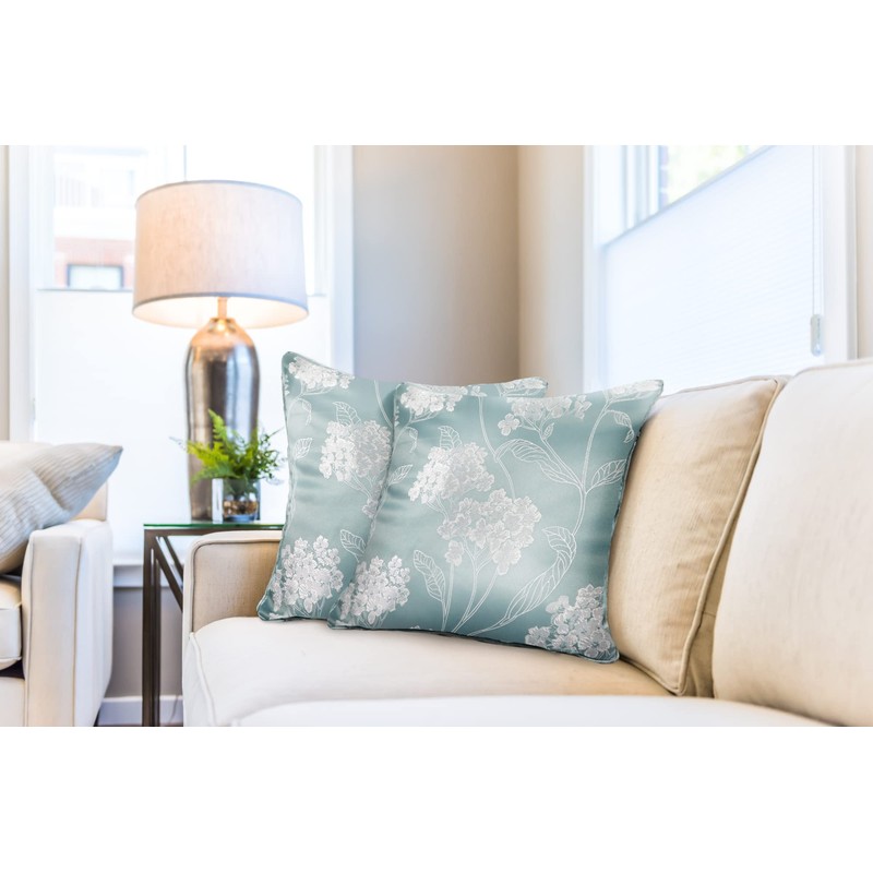 Emma Barclay Blossom - Jacquard Cushion Cover in Duck Egg