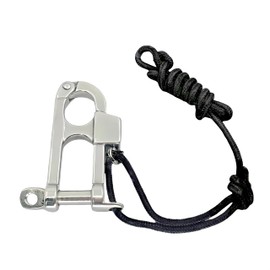 Double gate 316 Stainless Steel Screw Lock Pull Locking Shackle Joint Connector surf ski Hook Boat Marine Hardware with Pull Rope (Overall Length: 2.36in/60mm)