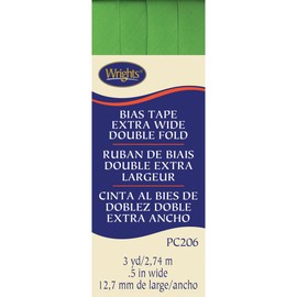 Wrights Double Fold Bias Tape, 1/2 by 3-Yard, Leaf Green