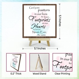 Pastor Appreciation Gifts Home Office Decor Wooden Sign, Pastor Gift for Women Men Thank You Gift for Pastor Minister Priest Religious Christian Gifts for Men Desk Decor Plaque Table Centerpiece - A10