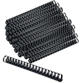 PERFORMORE Binding Combs - 100 Pack, 3/4" Diameter, 10.75" Overall Length, Black Plastic Binding Spines, 19 Rings, 150 Sheet Capacity - Ideal for Business, School & Office