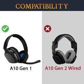 SOULWIT Replacement Velour Headband Pad Kit for Astro A10 (Do Not Fit Astro A10 Gen2) Wired Gaming Headphones, Headset Head Band Top Cushion Cover Repair Part - Black