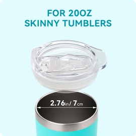 Soledea 20oz Skinny Tumbler Replacement Lids, Spill Proof Splash Resistant Replacement Lid for Skinny Tumbler