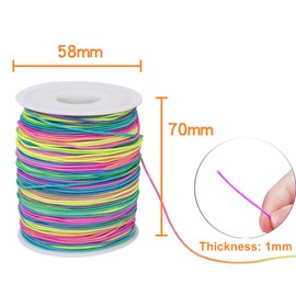 DOETYD Beading Cord Elastic Cord Rainbow Color String Cord Coloured Soft Stretch String Rope for Making Bracelets Jewellery Crafts Bracelets DIY
