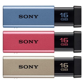 Sony USM16GT 3C USB Flash Drive, 16 GB, 3-Piece Set, High Speed Type