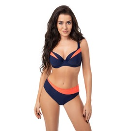 Selente My Secret Women's Modern Bikini with Underwired Top in Large Sizes (Made in EU), Navy Blue/Orange